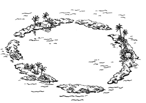 Coloring page Atoll, island