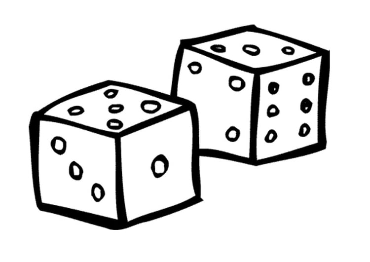 Coloring page dice
