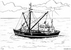 Coloring pages fishing boat