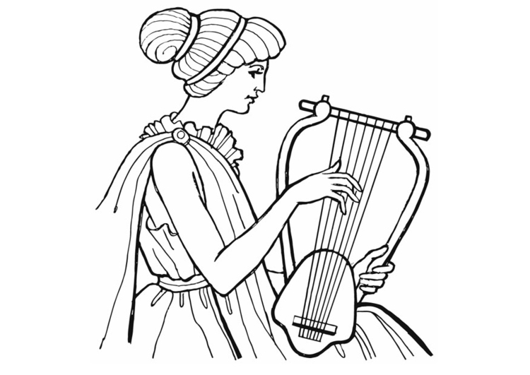 Coloring page Lyre