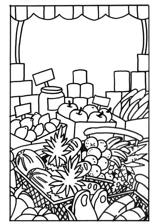 Coloring page Market