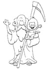 Coloring pages old father time - new year