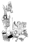 Coloring pages priest at pulpit