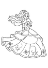 Coloring pages princess is dancing