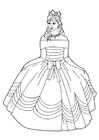 Coloring pages princess with dress