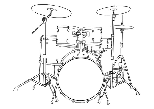 Coloring page drum kit