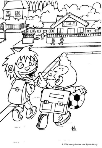going to school