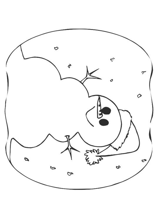 snowman hat coloring page. snowman with christmas hat
