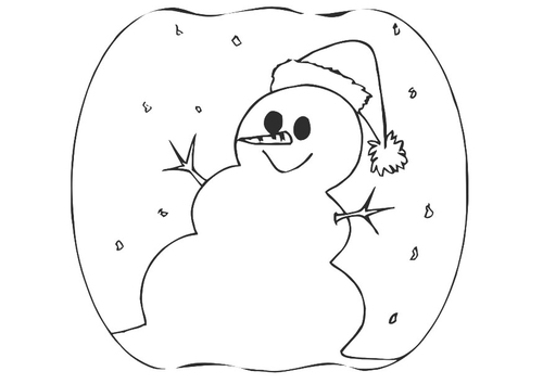 snowman hat coloring page. Coloring page snowman with christmas hat