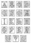 Coloring page 01a. alphabet end of 15th century