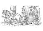 Coloring page 15th century carriage