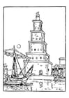 Coloring pages ancient fire tower
