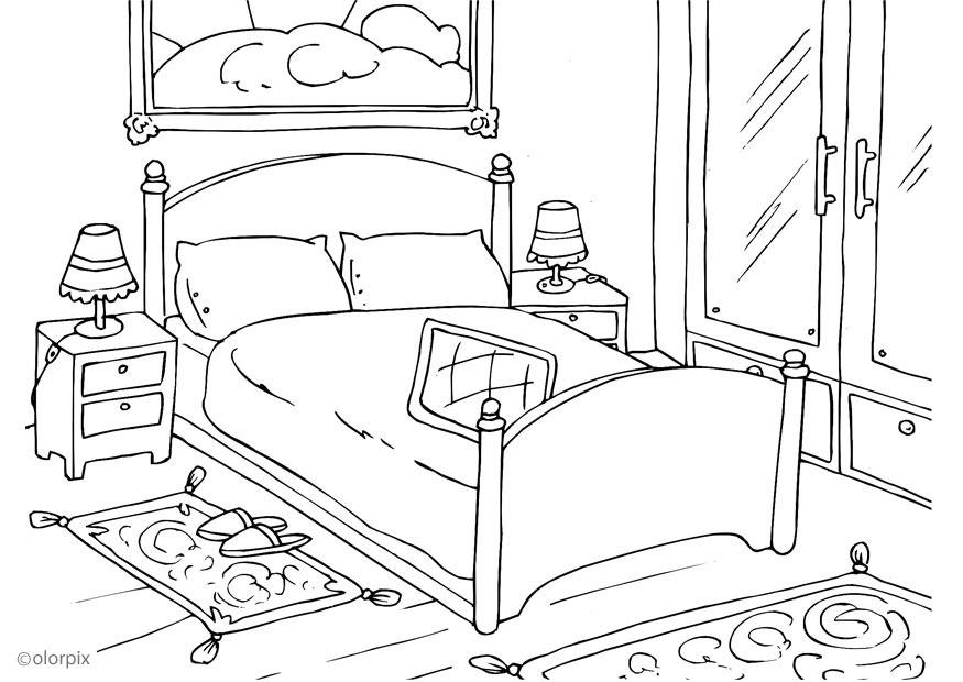 Bedrooms Free Coloring Pages