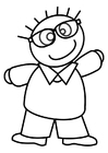 Coloring page boy with glasses