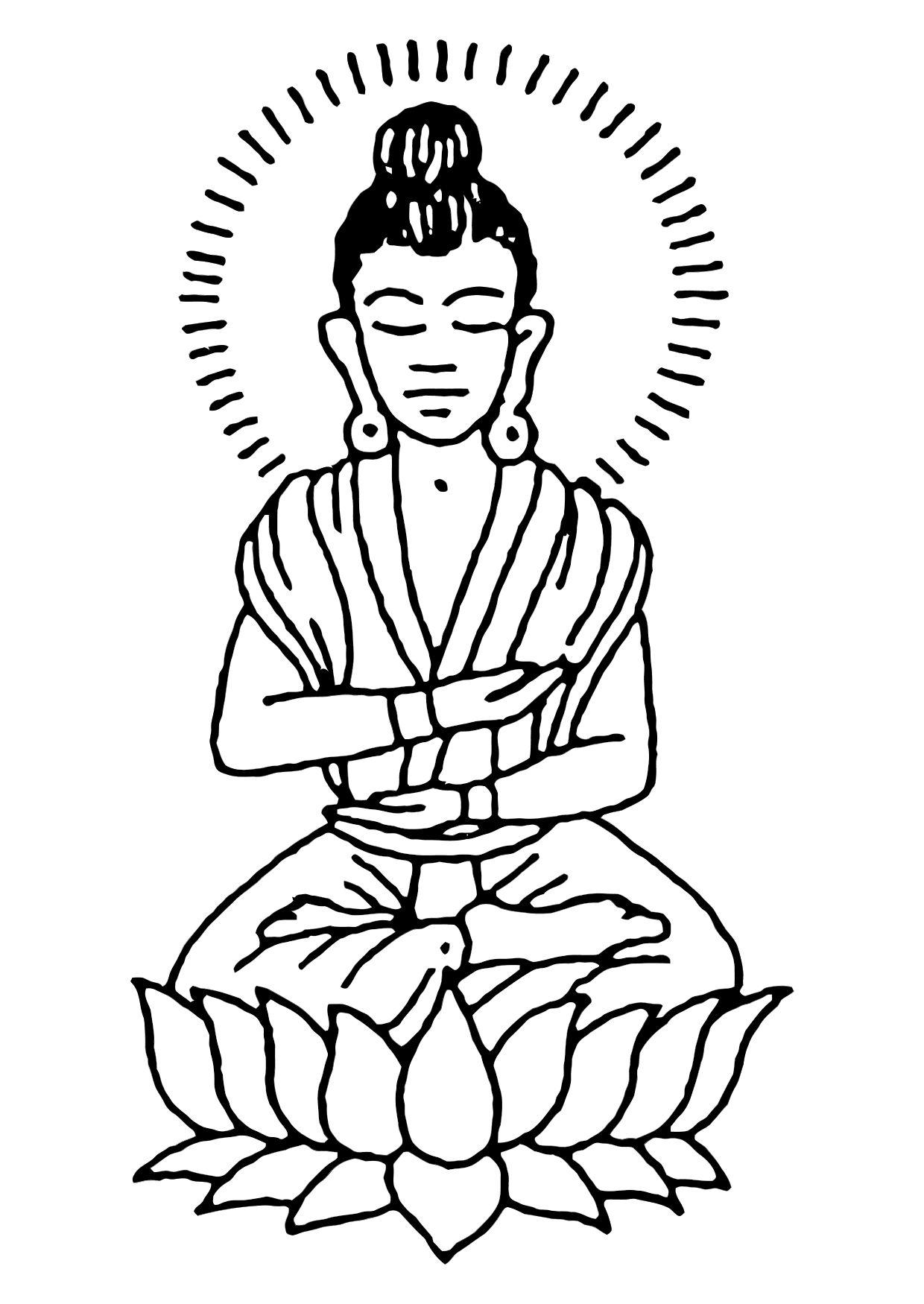 Coloring Page Buddha - free printable coloring pages - Img 11444