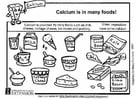 Coloring pages calcium food