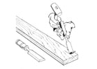 Coloring page carpenter with chisel