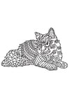 Coloring page cat is resting