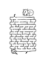 Coloring pages cat maze