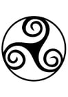 Coloring page Celtic symbol - spiral triskele