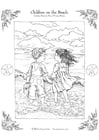 Coloring pages children on the beach