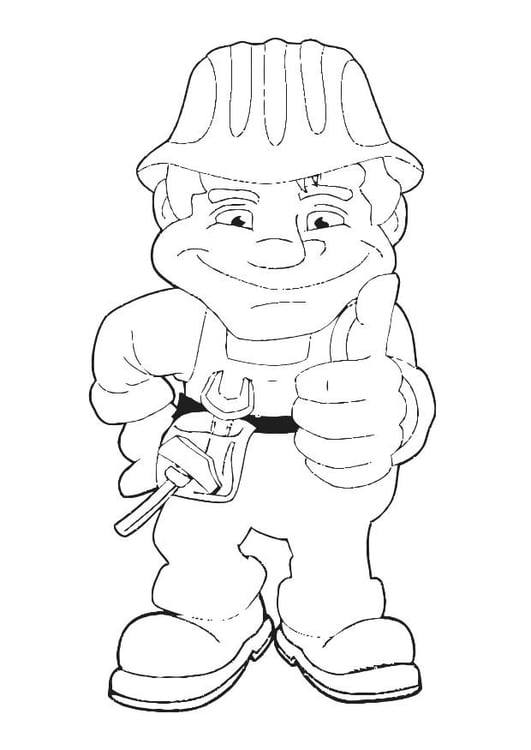 Coloring Page construction worker - free printable coloring pages - Img