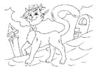 Coloring page cool cat