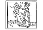Coloring page dancing with death
