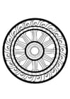 Coloring page dharma wheel