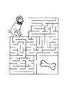 Coloring pages dog maze