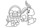 Coloring page Easter bunny with Easter basket