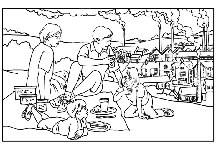 land pollution coloring pages