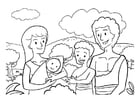 Coloring page family