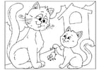 Coloring page Father's Day - cats