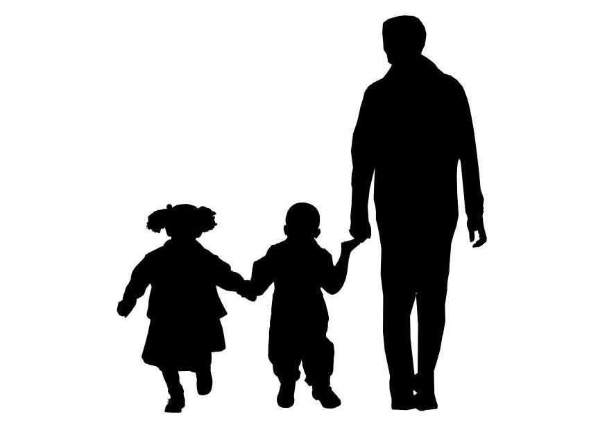 Coloring page father with son and daughter - img 26158.
