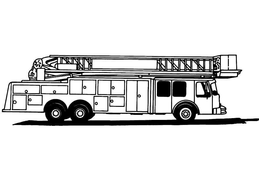 Coloring Page fire engine 2 - free printable coloring pages - Img 8165