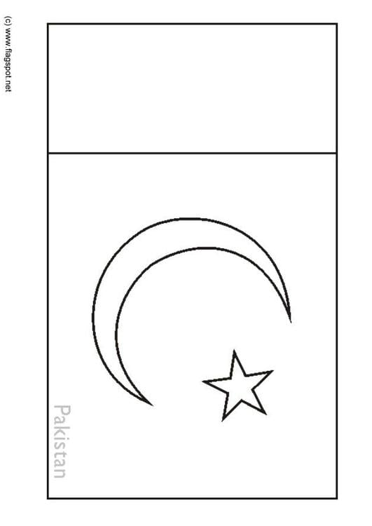 Coloring Page flag Pakistan - free printable coloring pages - Img 6303