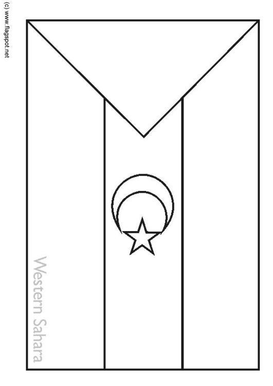 Coloring Page flag Western Sahara - free printable coloring pages - Img ...