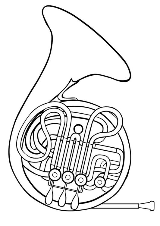 Coloring Page french horn - free printable coloring pages - Img 10009