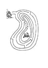 Coloring page frog maze