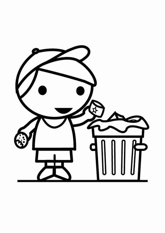 garbage can coloring pages