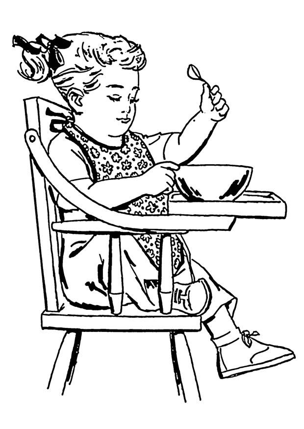 Coloring Page girl in high-backed chair - free printable coloring pages -  Img 18899