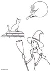 Coloring pages halloween witch