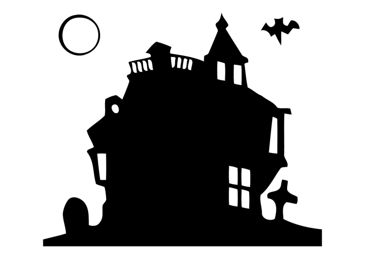 Coloring Page haunted house - free printable coloring pages - Img 11356