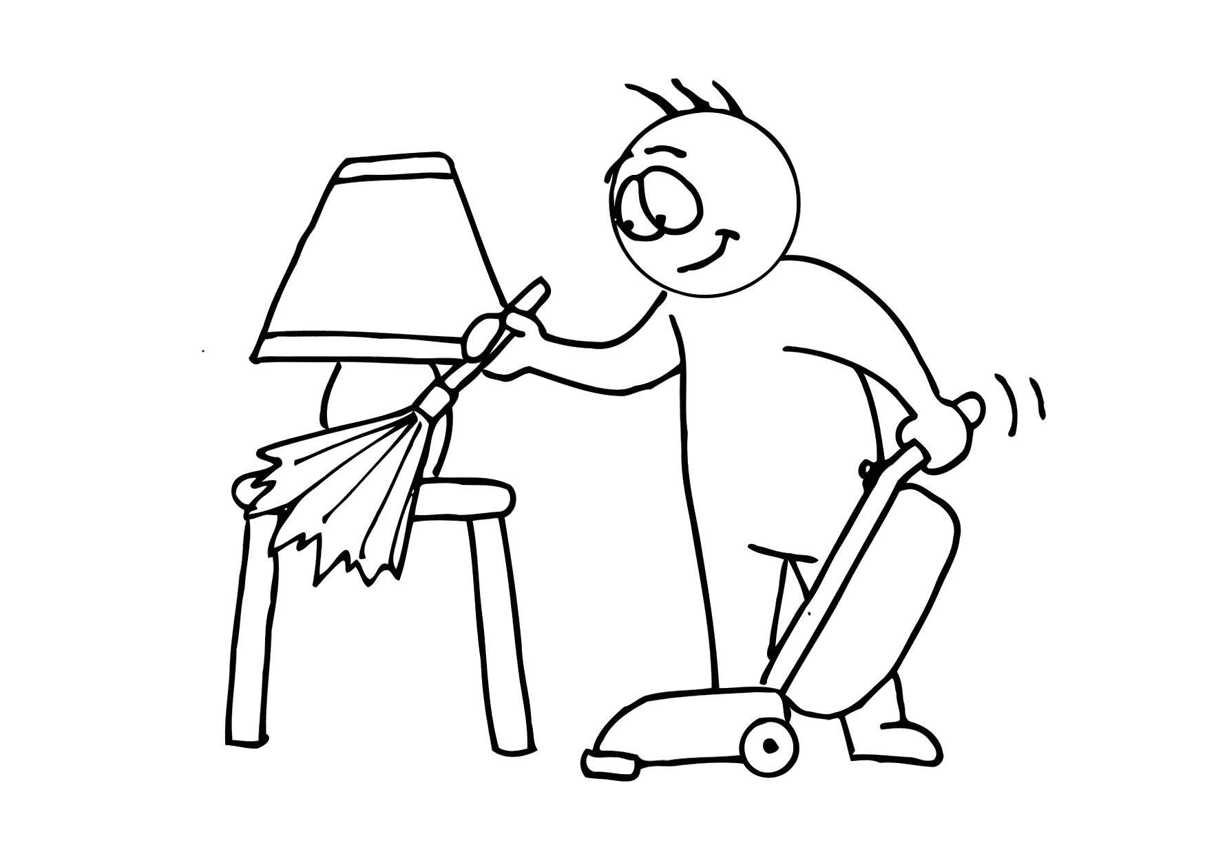 spring cleaning coloring pages