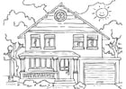 Coloring page house - exterior
