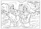 Coloring page Jesus baptized