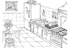 Coloring page kitchen