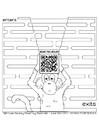Coloring pages labyrinth with monkey
