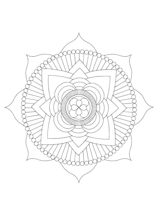 Coloring page mandala - lotus